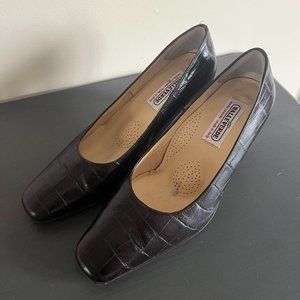 Vintage Valleverde Black Leather Heels size 7.5